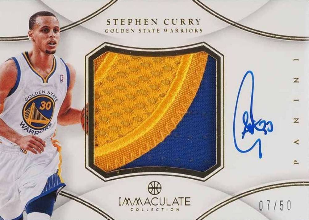 2012 Panini Immaculate Collection Premium Patches Autograph Stephen Curry #PP-SC Basketball Card