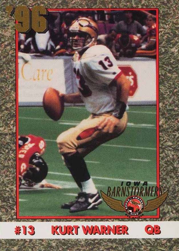 1996 Iowa Barnstormers Team Issue Kurt Warner #13 Football Card