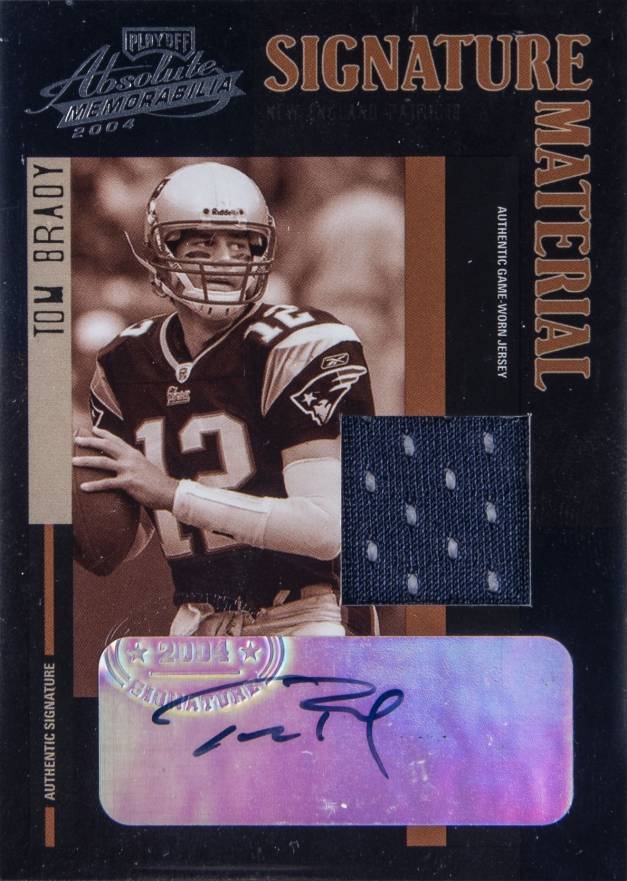 2004 Playoff Absolute Memorabilia Signature Material Tom Brady #SM-9 Football Card