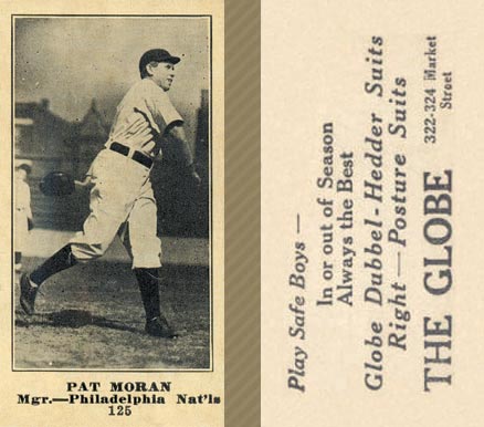 1916 The Globe Clothing Pat Moran #125 Baseball Card