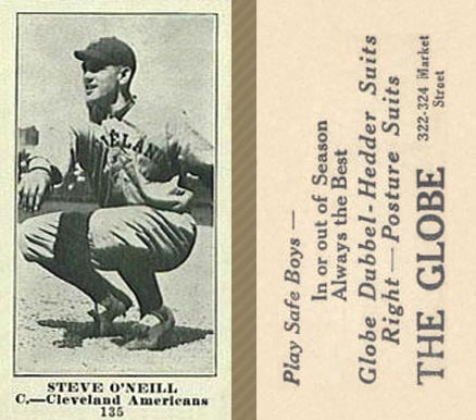 1916 The Globe Clothing Steve O'Neill #135 Baseball Card