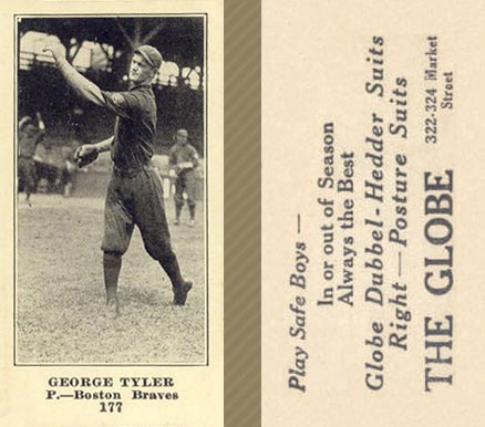 1916 The Globe Clothing Jim Scott #158 Baseball Card