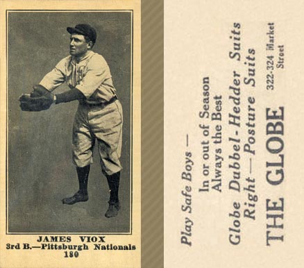 1916 The Globe Clothing James Viox #180 Baseball Card