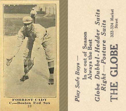 1916 The Globe Clothing Forrest Cady #25 Baseball Card