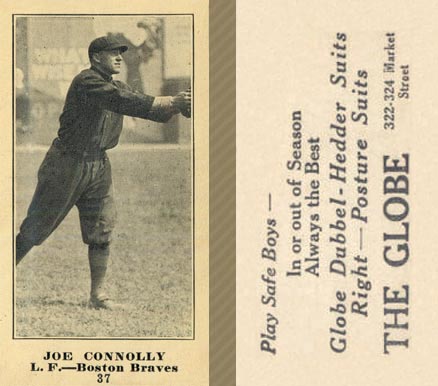 1916 The Globe Clothing Joe Connolly #37 Baseball Card