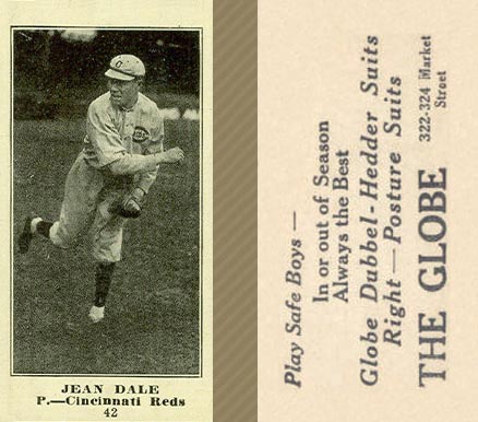 1916 The Globe Clothing Jean Dale #42 Baseball Card
