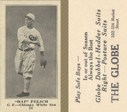 1916 The Globe Clothing Hap Felsch #56 Baseball Card