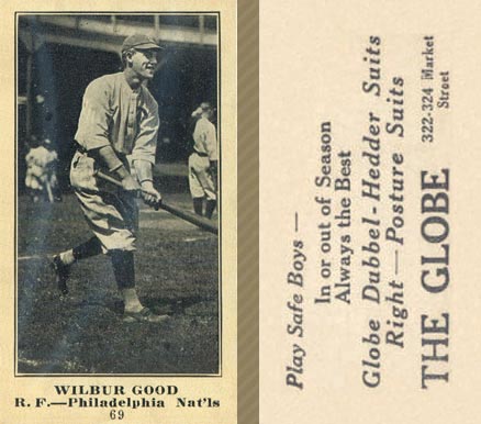 1916 The Globe Clothing Wilbur Good #69 Baseball Card