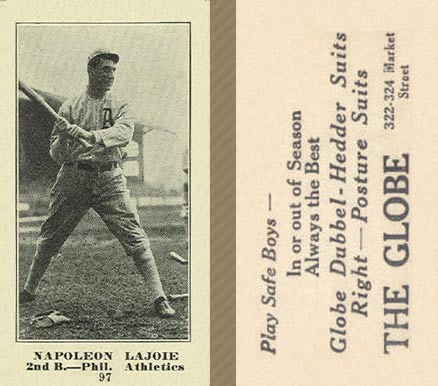 1916 The Globe Clothing Napoleon Lajoie #97 Baseball Card