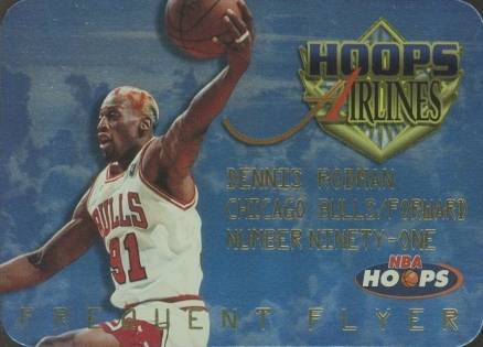 1997 Hoops Frequent Flyer Club Dennis Rodman #5 Basketball Card
