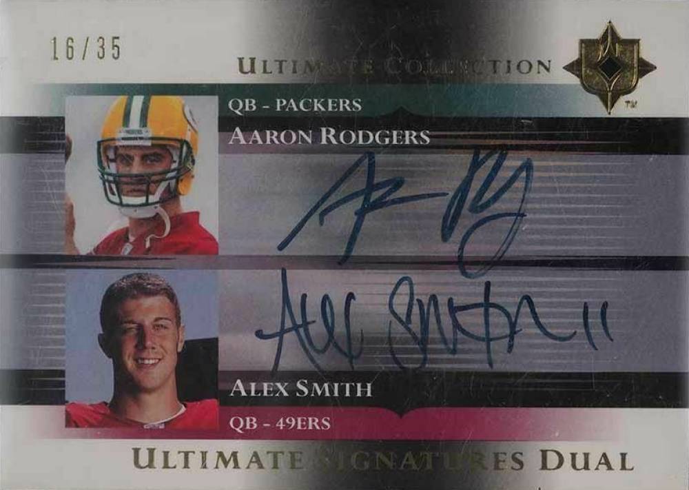 2005 Ultimate Collection Ultimate Signatures Aaron Rodgers/Alex Smith #DS-RS Football Card