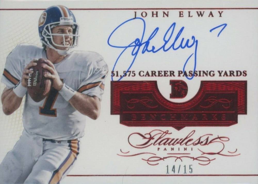 2015 Panini Flawless Benchmarks Autographs John Elway #B-JE Football Card