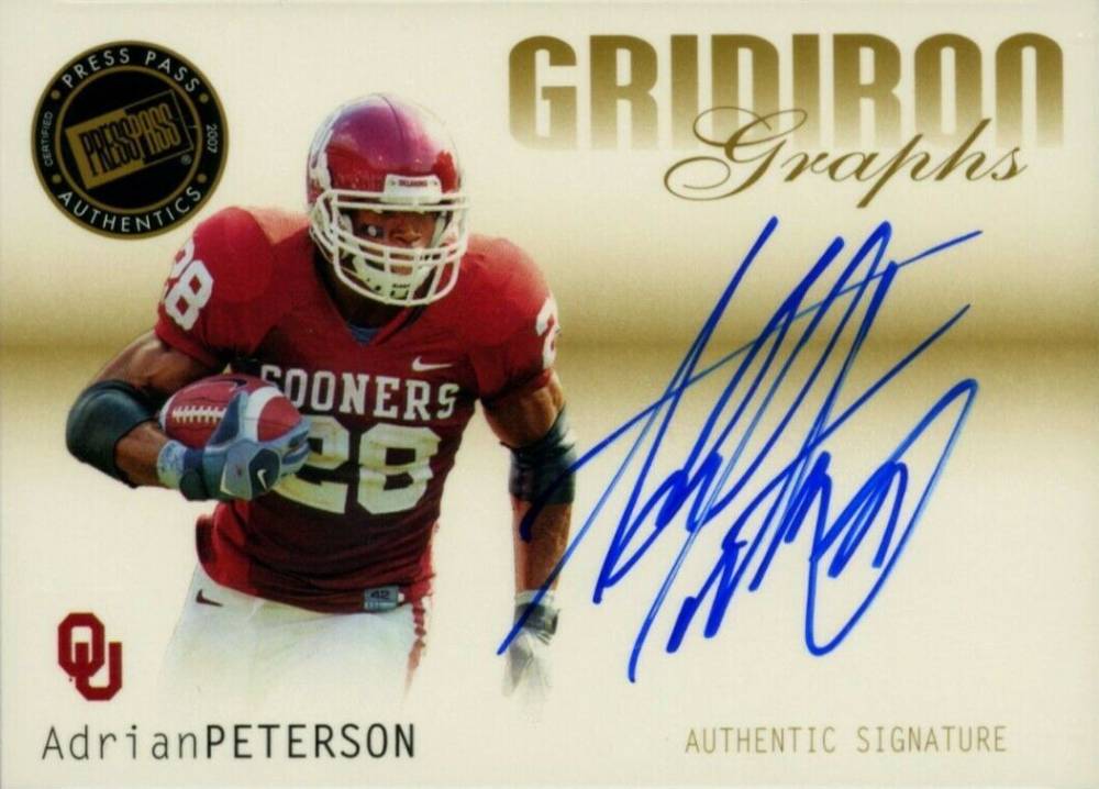 2007 Press Pass SE Gridiron Graphs Adrian Peterson #GG-AP Football Card