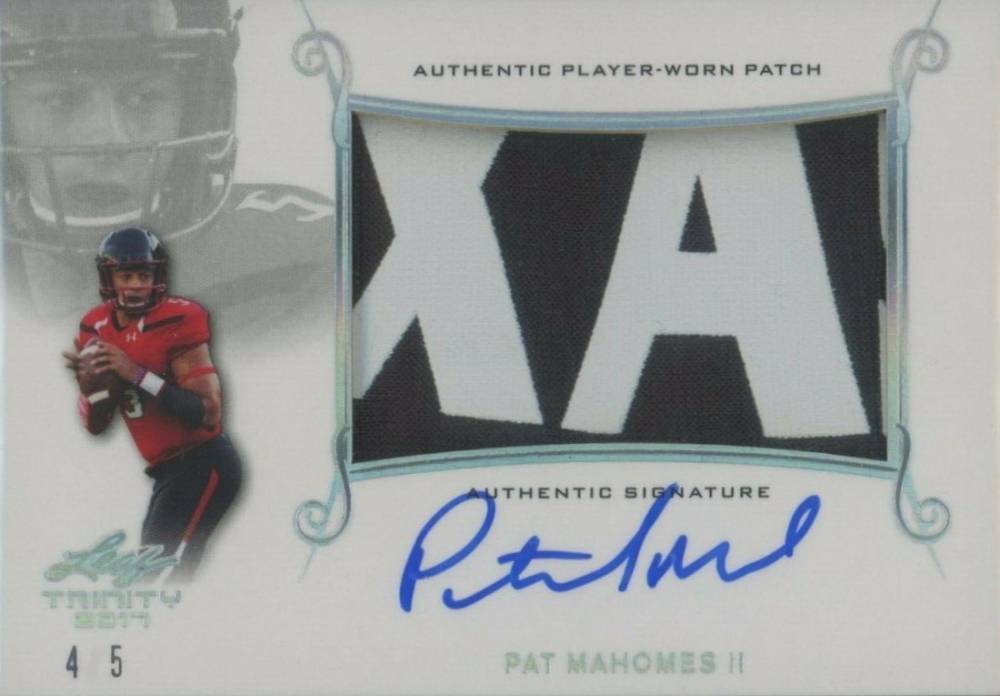 2017 Leaf Trinity Signature Patch Spectrum Patrick Mahomes II #PAPM1 Football Card