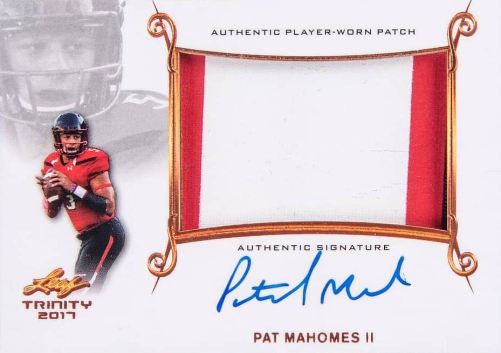 2017 Leaf Trinity Signature Patch Spectrum Patrick Mahomes II #PAPM1 Football Card