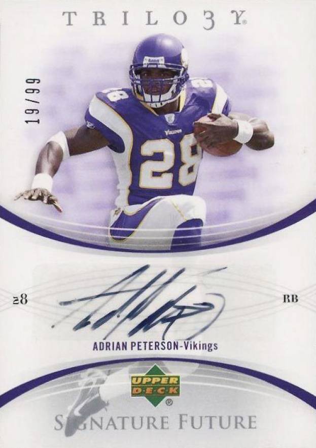 2007 Upper Deck Trilogy Signature Future Adrian Peterson #FS-AP Football Card