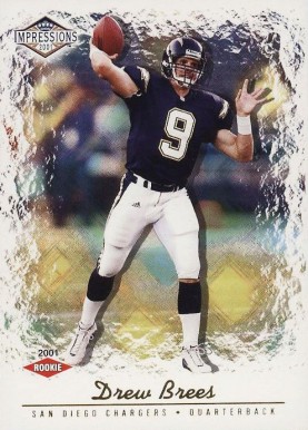 2001 Pacific Impressions  Drew Brees #202 Football Card