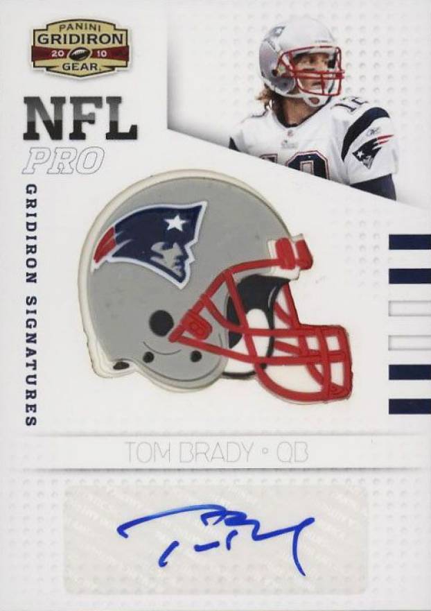 2010 Panini Gridiron Gear NFL Pro Gridiron Signatures Tom Brady #47 Football Card