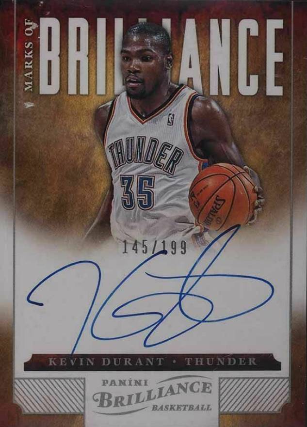 2012 Panini Brilliance Marks of Brilliance Autographs Kevin Durant #6 Basketball Card