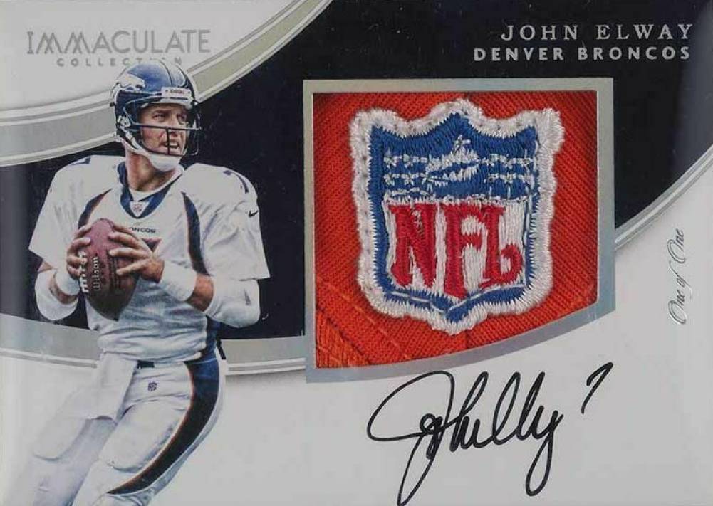 2016 Panini Immaculate Premium Patch Autographs John Elway #JE Football Card