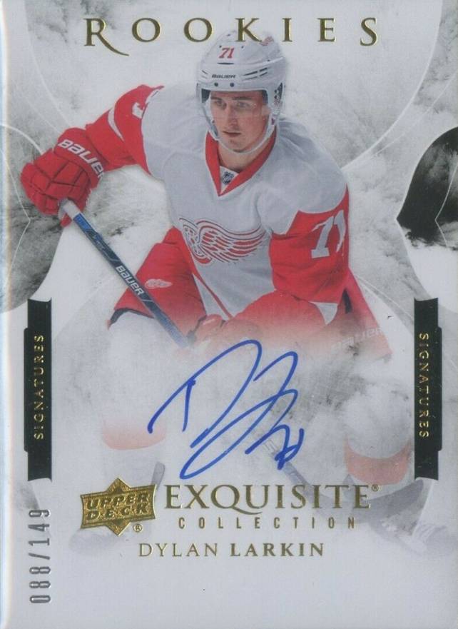 2015 Upper Deck Ice Exquisite Collection Signature Rookie Preview Dylan Larkin #DL Hockey Card