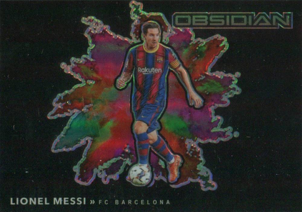 2020 Panini Obsidian Black Colorblast Lionel Messi #1 Soccer Card
