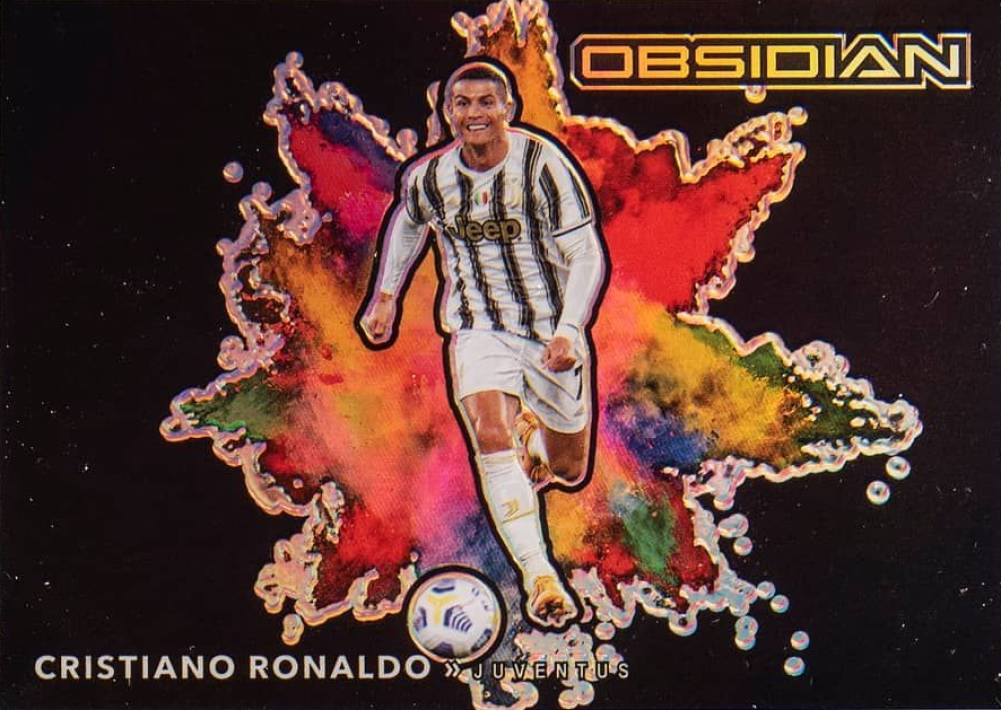 2020 Panini Obsidian Black Colorblast Cristiano Ronaldo #5 Soccer Card