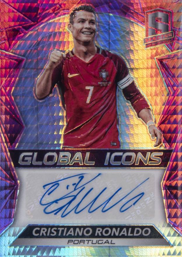 2016 Panini Spectra Global Icons Autographs Cristiano Ronaldo #GI-CR7 Soccer Card