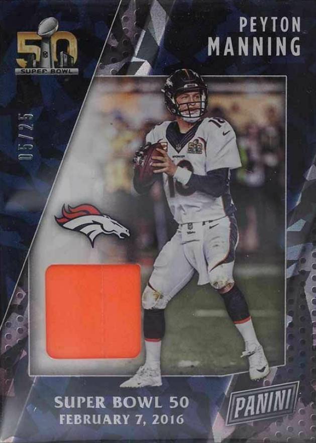 2016 Panini Black Friday Super Bowl Memorabilia  Peyton Manning #19 Football Card