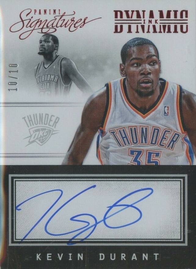 2013 Panini Signatures Dynamic Ink Autographs Kevin Durant #33 Basketball Card