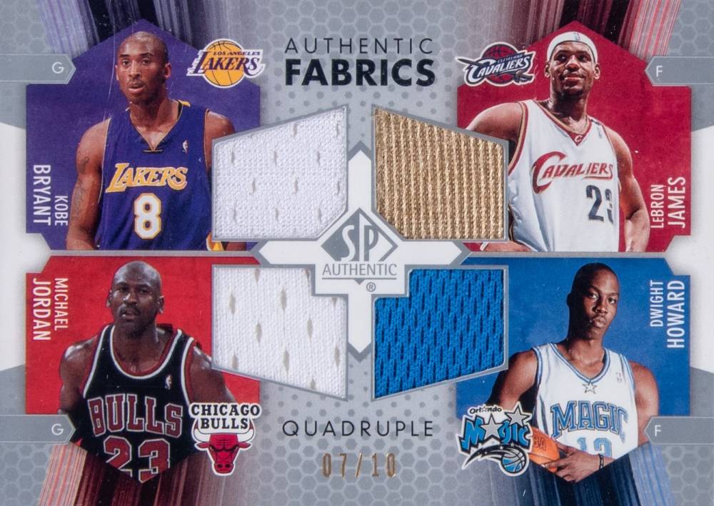 2004 SP Authentic Authentic Fabrics Bryant/James/Jordan/Howard #BJJH Basketball Card