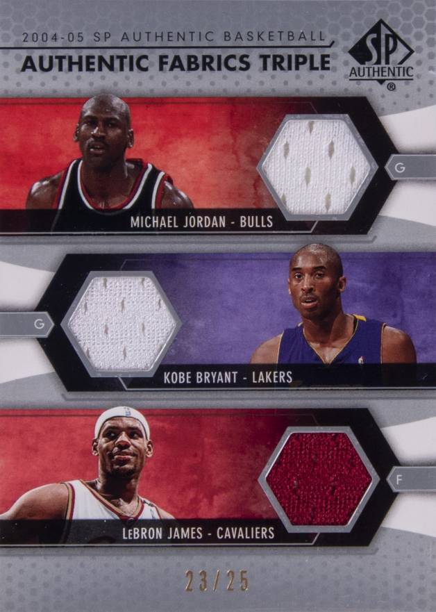 2004 SP Authentic Authentic Fabrics Jordan/Bryant/James #JBJ Basketball Card