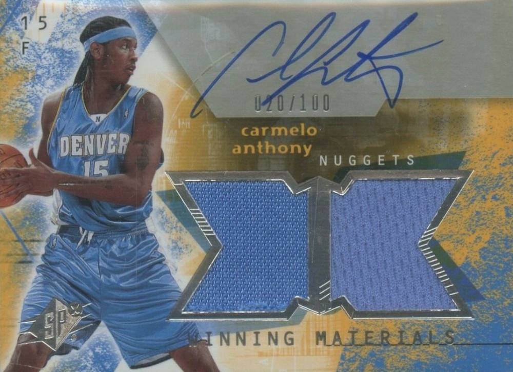 2004 SPx Winning Materials Carmelo Anthony #WMACA Basketball Card