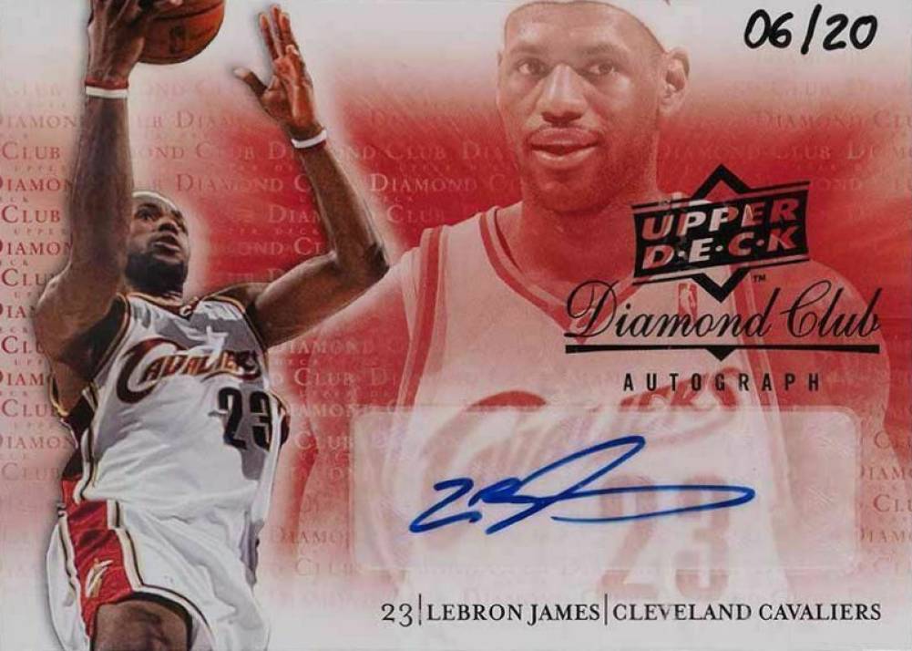2008 Upper Deck Diamond Club Holiday Autographs LeBron James #DC3 Basketball Card