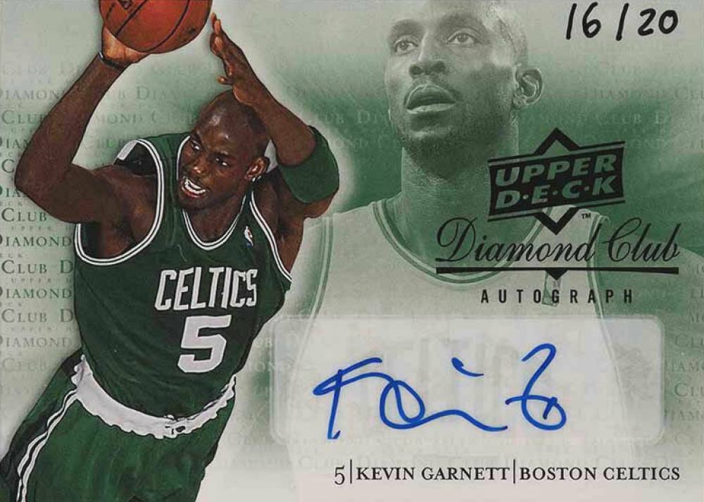 2008 Upper Deck Diamond Club Holiday Autographs Kevin Garnett #DC4 Basketball Card