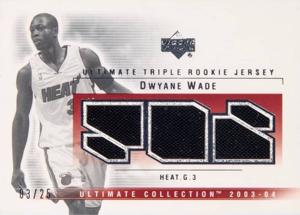 2003 Ultimate Collection Ultimate Triple Game Jersey Dwyane Wade #DY-3J Basketball Card