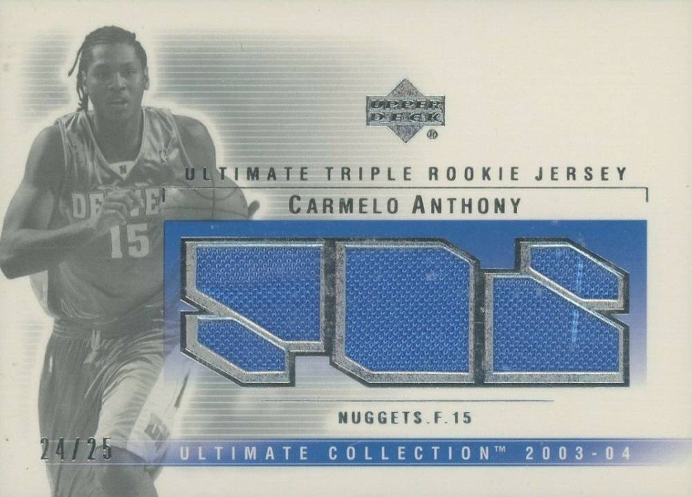 2003 Ultimate Collection Ultimate Triple Game Jersey Carmelo Anthony #CA-3J Basketball Card