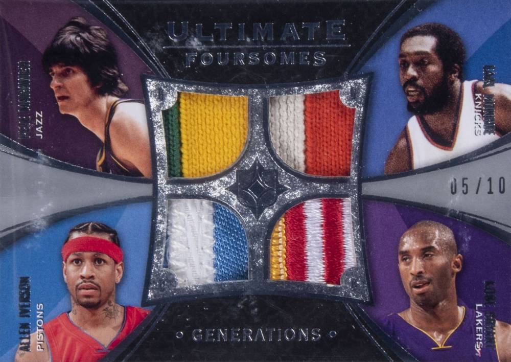 2008 Ultimate Collection Foursome Combos Bryant/Monroe/Iverson/Maravich #UFC-SGRD Basketball Card