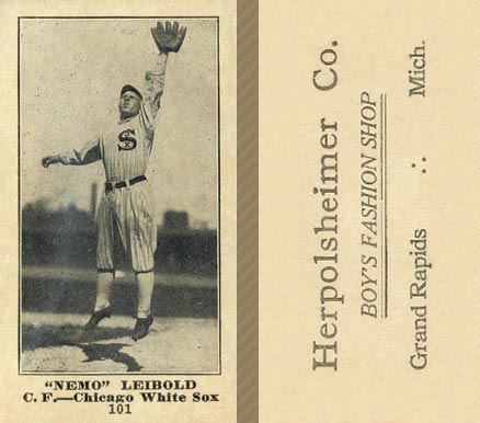 1916 Herpolsheimer's Nemo Leibold #101 Baseball Card