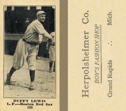 1916 Herpolsheimer Co. Duffy Lewis #103 Baseball Card