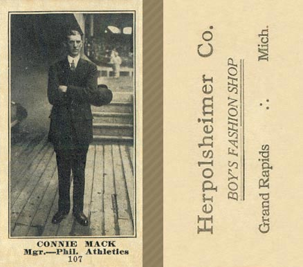 1916 Herpolsheimer Co. Connie Mack #107 Baseball Card