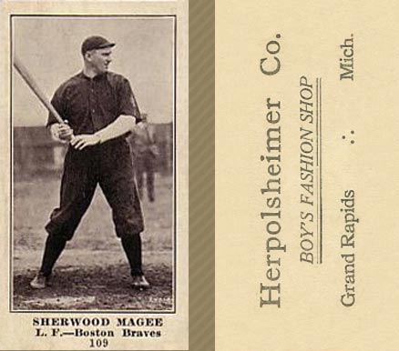 1916 Herpolsheimer Co. Sherwood Magee #109 Baseball Card