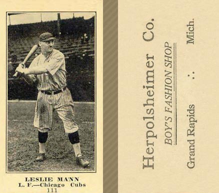 1916 Herpolsheimer Co. Leslie Mann #111 Baseball Card