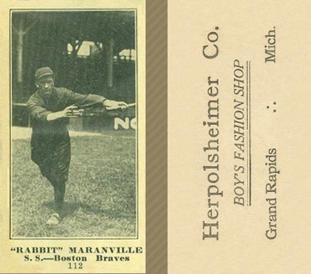 1916 Herpolsheimer Co. Rabbit Maranville #112 Baseball Card