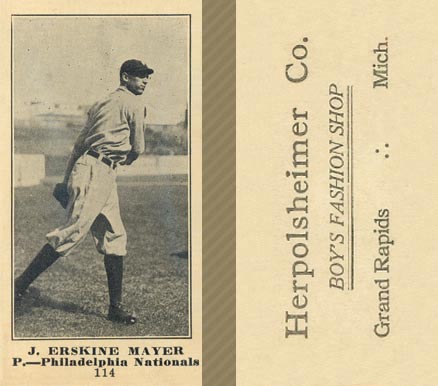 1916 Herpolsheimer Co. J. Erskine Mayer #114 Baseball Card