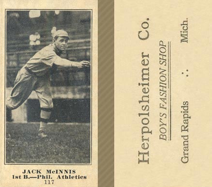 1916 Herpolsheimer Co. Jack McInnis #117 Baseball Card