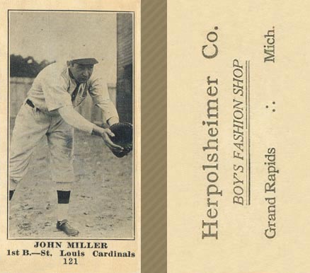 1916 Herpolsheimer Co. John Miller #121 Baseball Card