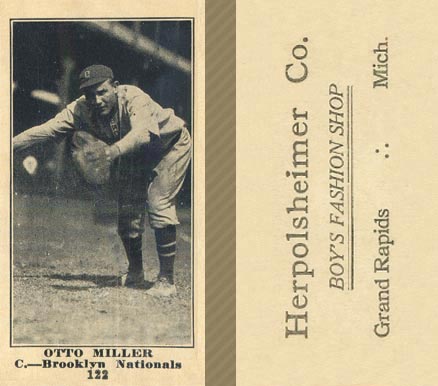 1916 Herpolsheimer Co. Otto Miller #122 Baseball Card