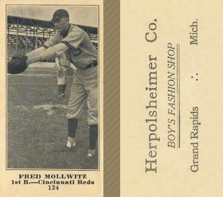 1916 Herpolsheimer Co. Fred Mollwitz #124 Baseball Card