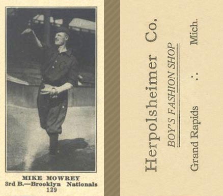 1916 Herpolsheimer Co. Mike Mowrey #129 Baseball Card